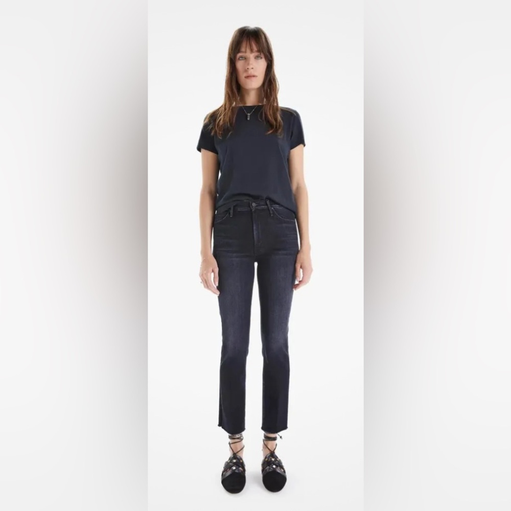 Mother Denim Size 24 Rascal Snippet Frayed Ankle - image 1